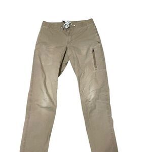 Vuori Pants Men’s M Beige Ripstop Drawstring Waist Zip Pocket Hiking Climb V412